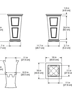 Fairfield Self-Watering Tall Patio Planters, 28” -US Organic Seed Sales Store 39342 15V tif