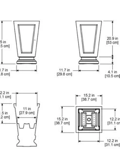 Kensington Self-Watering Tall Patio Planter, 25" 11 Kensington Self-Watering Tall Patio Planter, 25" -US Organic Seed Sales Store 8598549 07V tif