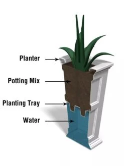 Fairfield Self-Watering Tall Patio Planters, 34” -US Organic Seed Sales Store 8600109 10V tif