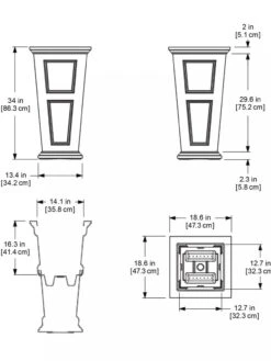Fairfield Self-Watering Tall Patio Planters, 34” -US Organic Seed Sales Store 8600109 11V tif
