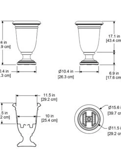 Ellington Self-Watering Urn Planter, 24" -US Organic Seed Sales Store 8600110 11V tif