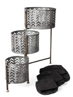 Galvanized Grow Bag Triple Planters With Stand -US Organic Seed Sales Store 8609180 4817 tif