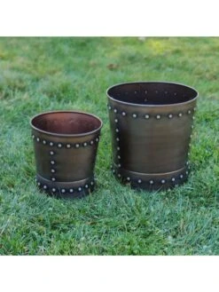 Riveted Planters, Set Of 2 13 Riveted Planters, Set Of 2 -US Organic Seed Sales Store 8610032 01v