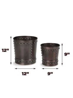 Riveted Planters, Set Of 2 15 Riveted Planters, Set Of 2 -US Organic Seed Sales Store 8610032 03v