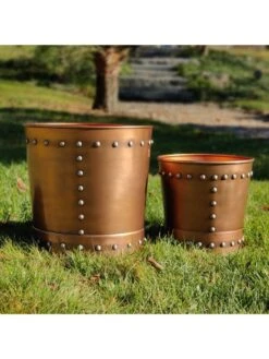 Riveted Planters, Set Of 2 11 Riveted Planters, Set Of 2 -US Organic Seed Sales Store 8610032 05v