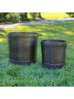 Riveted Planters, Set Of 2 10 Riveted Planters, Set Of 2 -US Organic Seed Sales Store 8610081 01v
