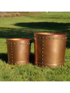 Riveted Planters, Set Of 2 12 Riveted Planters, Set Of 2 -US Organic Seed Sales Store 8610081 03v