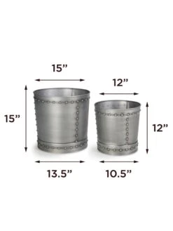 Riveted Planters, Set Of 2 14 Riveted Planters, Set Of 2 -US Organic Seed Sales Store 8610081 08v