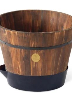 VegTrug® Build-a-Barrel Wooden Planter With Self-Watering Reservoir Tray, 18" -US Organic Seed Sales Store 8610253 06V tif