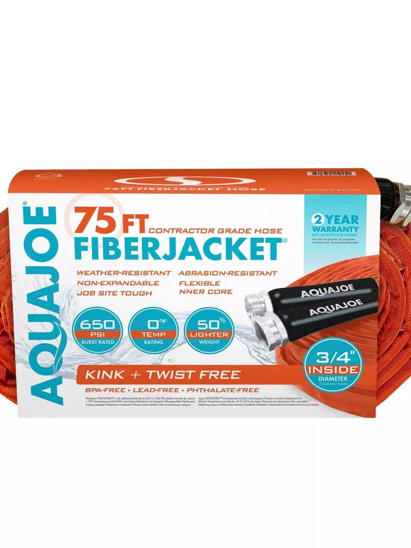 Aqua Joe AJFJH75-34-CTR FiberJacket Contractor Grade Hose | 3/4-in 1 Aqua Joe AJFJH75-34-CTR FiberJacket Contractor Grade Hose | 3/4-in