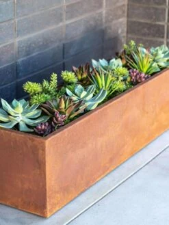 Veradek Metallic Series Corten Steel Window Box Planter, 36" -US Organic Seed Sales Store 8611609 02V tif