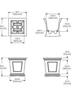 Fairfield Self-Watering Square Planter, 16” X 16” -US Organic Seed Sales Store 8611695 19V tif