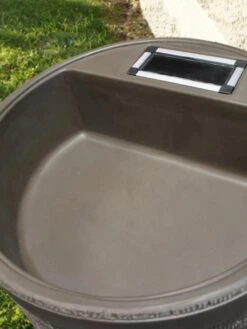 Round Rain Barrel With Planter, 35 Gallons -US Organic Seed Sales Store 8612856WALNT 02V tif