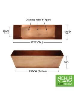 Achla Designs Plain Copper Plated Flower Box, Large 7 Achla Designs Plain Copper Plated Flower Box, Large -US Organic Seed Sales Store 8612915 03v