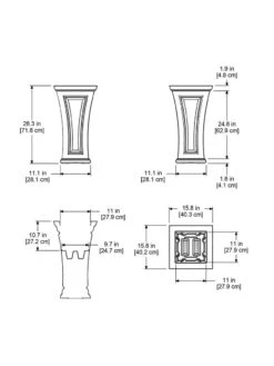 Cambridge Tall Planter, 28" Height -US Organic Seed Sales Store 8613524 04V 3 4