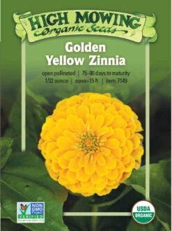 Golden Yellow Zinnia Organic Seeds